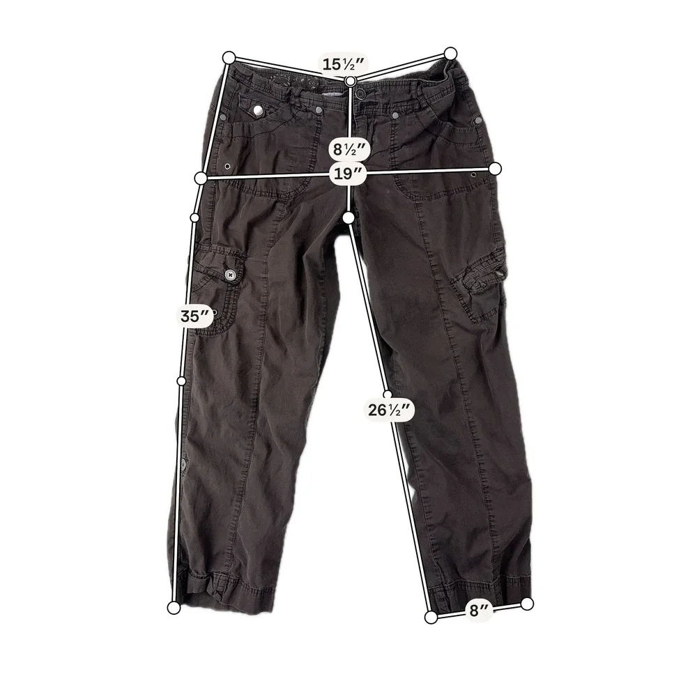Style & Co‎ Cargo Pants Womens 10P Petite Brown Straight Leg Utility Cotton